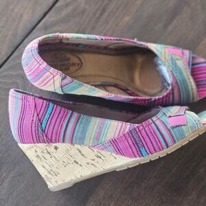 Life Stride Women's Striped Espadrilles Wedges 7.5